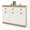 Великий комод Еверест на 3 ящики Соната-6 120х38х94 дуб сонома + білий (DTM-2010), фото 2