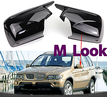 Накладки на дзеркала M Performance BMW (БМВ) X5 series (E53) 1999-2006-Чорний глянець М-Стиль, фото 6