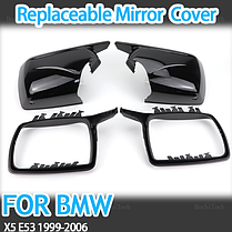 Накладки на дзеркала M Performance BMW (БМВ) X5 series (E53) 1999-2006-Чорний глянець М-Стиль, фото 4