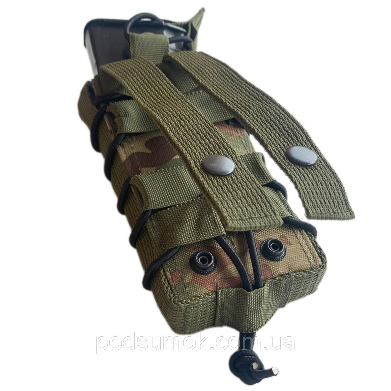 Підсумок для магазину АК Molle+кнопки відкритий одинарний з пластиковою вставкою колір Мультикам