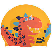 Шапочка для плавания детская MadWave Junior DINO M057916 цвет желтый un