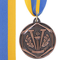 Медаль спортивная с лентой ZING Zelart C-3169 цвет бронзовый un