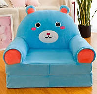 Мягкое детское кресло плюшево Медведь,  бескаркасный мягкий диван-кресло для детей в номере