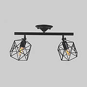 Стельова люстра з двома чорними плафонами 56-XPR101F-2 BK