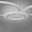 Світлодіодна підвісна Led люстра 170 Вт з пультом д/к колір каркасу білий D-7740/800+600+400WH, фото 3