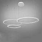 Світлодіодна підвісна Led люстра 170 Вт з пультом д/к колір каркасу білий D-7740/800+600+400WH, фото 2