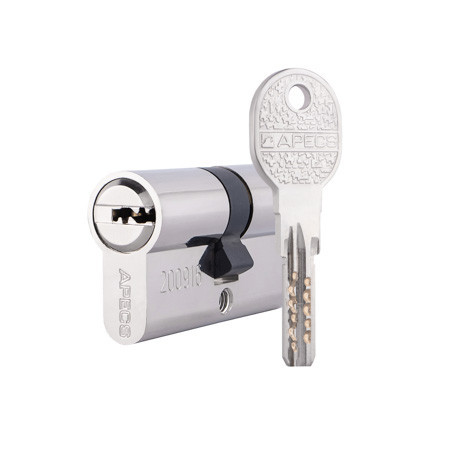 Циліндр APECS QM-60-NI нікель (UA) ключ-ключ, фото 1