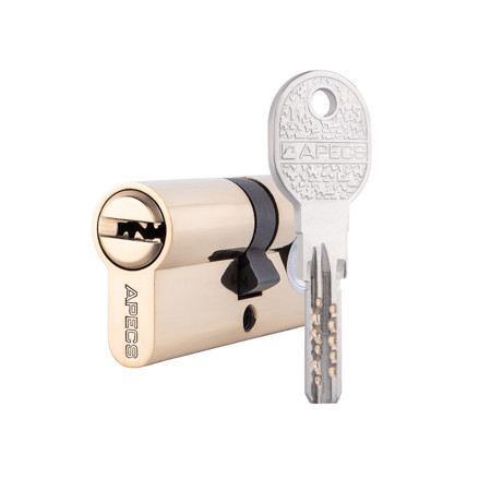 Циліндр APECS QM-70-G золото (UA) ключ-ключ, фото 1