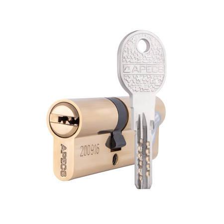 Циліндр APECS QM-80(35/45)-G золото (UA) ключ-ключ, фото 1