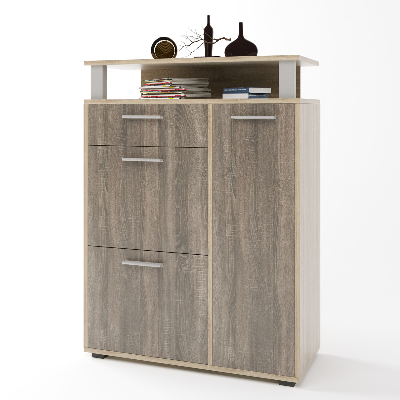 Тумба для взуття Еверест ТО-2 80х36х108 сонома + трюфель (DTM-2219), фото 1