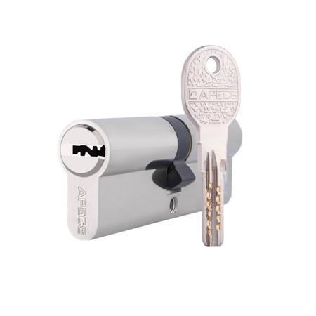 Циліндр APECS QM-90-NI нікель (UA) ключ-ключ, фото 1