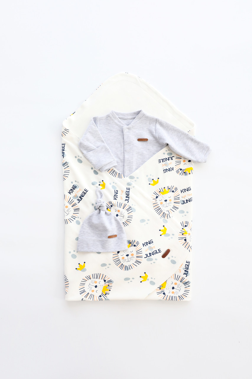 Комплект Liam з чоловічком, левеня сіре, фото 1