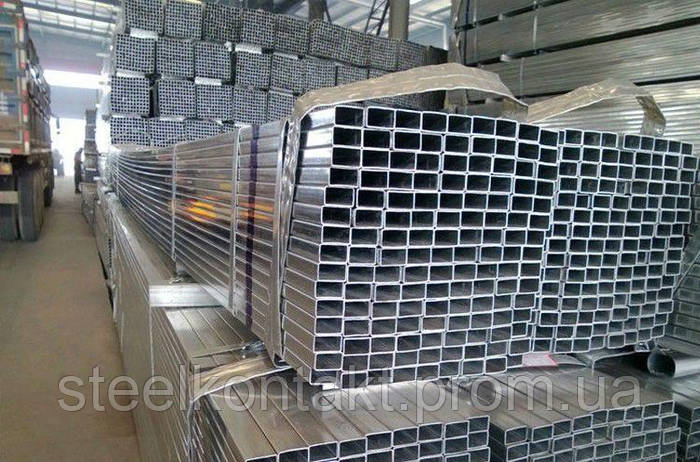 Оцинкованная труба сварная квадратная 50х30х3 мм [МЕТАЛЛОБАЗА] отпуск ...