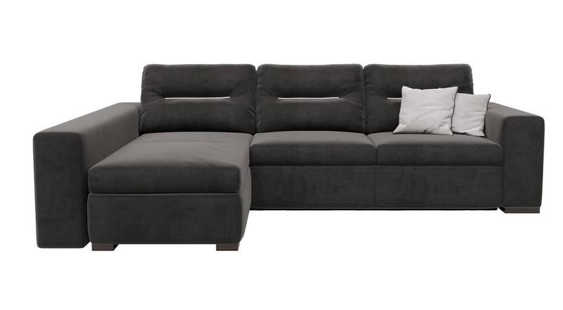Угловой левосторонний диван Andro Ismart Графитовый 289х190