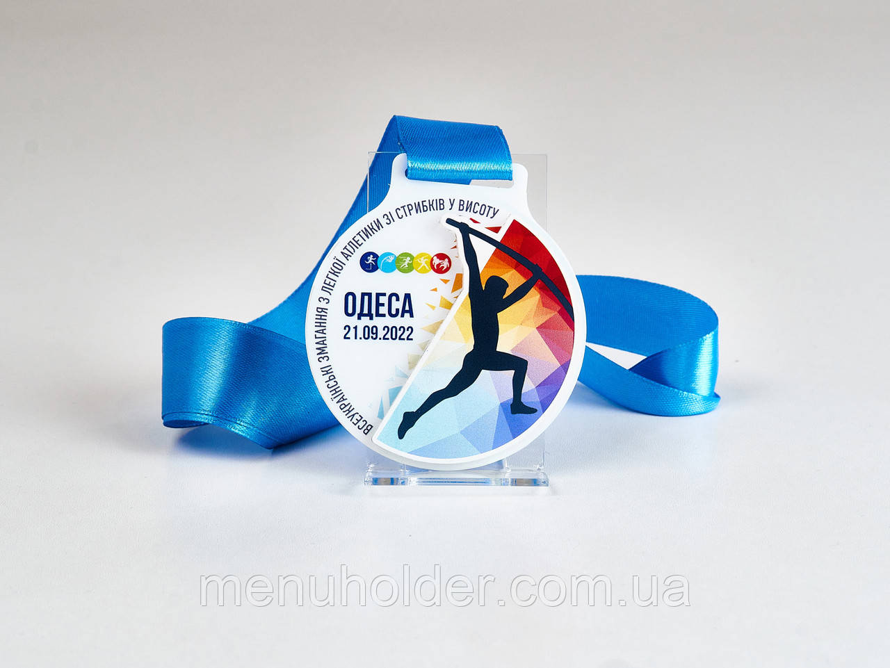 Медаль із кольорового акрилу з прозорою накладкою, фото 1