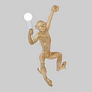 Правосторонній настінний світильник «Мавпочка» в золотому кольорі (909-VXL8051D GD)