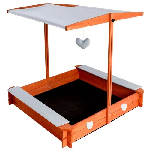 Дерев'яна дитяча пісочниця закрита з накриттям та лавками IsoTrade 24215, фото 1