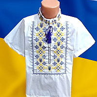 Вишиванка підліткова з коротким рукавом на хлопчика 122-146 см "VYSHYVANKA" недорогого від прямого постачальника
