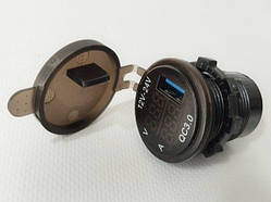 Розетка USB з вольтметром та амперметром P11G