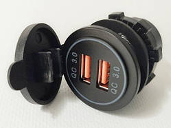 Розетка 2 USB QC3.0 з кришкою A85G/P19 Green