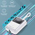 УМБ Promate PowerPod-10 10000 mAh USB-C/USB-А порт, USB-C кабель (powerpod-10.white), фото 2