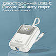 УМБ Promate PowerPod-10 10000 mAh USB-C/USB-А порт, USB-C кабель (powerpod-10.white), фото 4