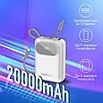 УМБ Promate PowerPod-20 20000 mAh, USB-C/USB-А порт, USB-C/Lightning конектори (powerpod-20.white), фото 2