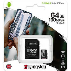 Карта пам'яті micro KINGSTON 64GB (з адаптером)