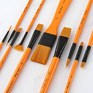 Професійні художні пензлі - 10 шт - акрил, акварель, гуаш, олія, темпера аквагрим, фото 6