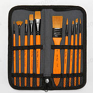 Професійні художні пензлі - 10 шт - акрил, акварель, гуаш, олія, темпера аквагрим, фото 2