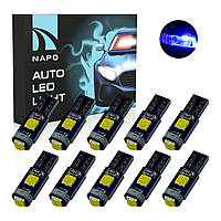 Комплект світлодіодних ламп NAPO LED T5-3030-3smd T5 W1,2W 10 шт колір світіння синій