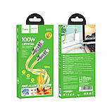 Кабель USB Hoco U113 Solid Silicone 100W Type-C to Type-C Колір Золотий, фото 4