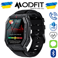 Мужские водонепроницаемые смарт-часы Modfit Shockwave All Black Умные часы