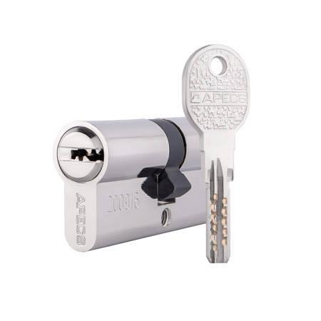 Циліндр APECS QM-70-NI нікель (UA) ключ-ключ, фото 1
