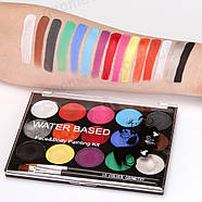 Poetry Shadow - 15 кольорів, 40 трафаретів, 2 пензлики - Аквагрим професійний: арт. FC1502-S, фото 2