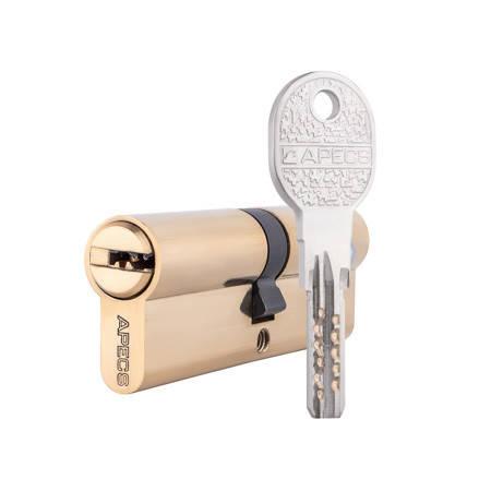 Циліндр APECS QM-90-G золото (UA) ключ-ключ, фото 1