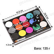 Poetry Shadow - 15 кольорів, 40 трафаретів, 2 пензлики - Аквагрим професійний: арт. FC1502-S, фото 7