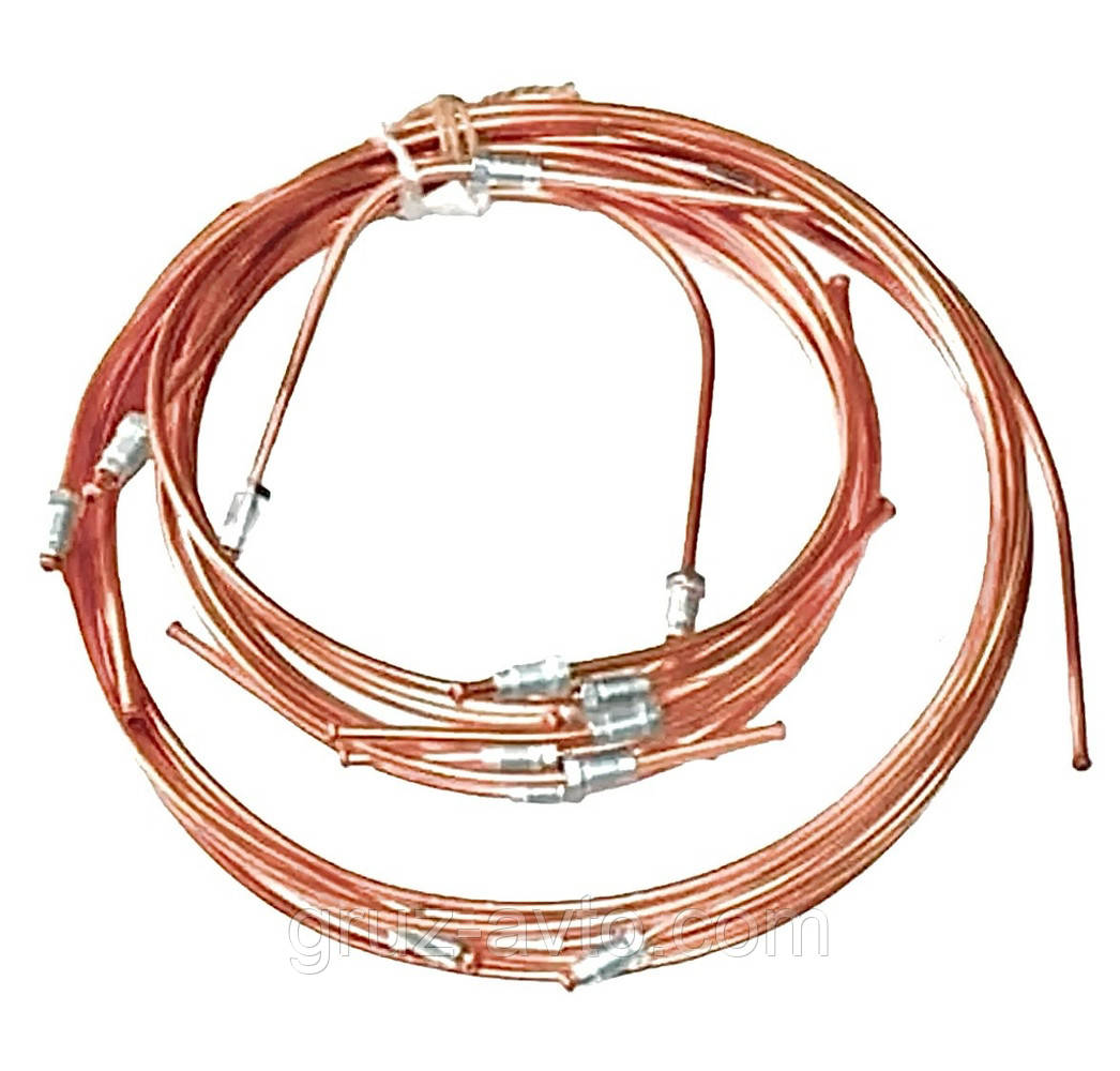 Комплект мідних гальмівних трубок Газ-53 8 шт. зі штуцером/ DK-3504