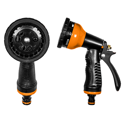 Пістолет для поливу металевий PROFI 9 режимів, BLACK LINE, ECO-KT4656B, фото 1