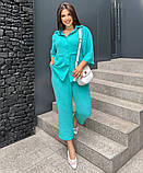 Жіночий літній костюм з сорочкою та вкороченими брюками великого розміру, фото 10