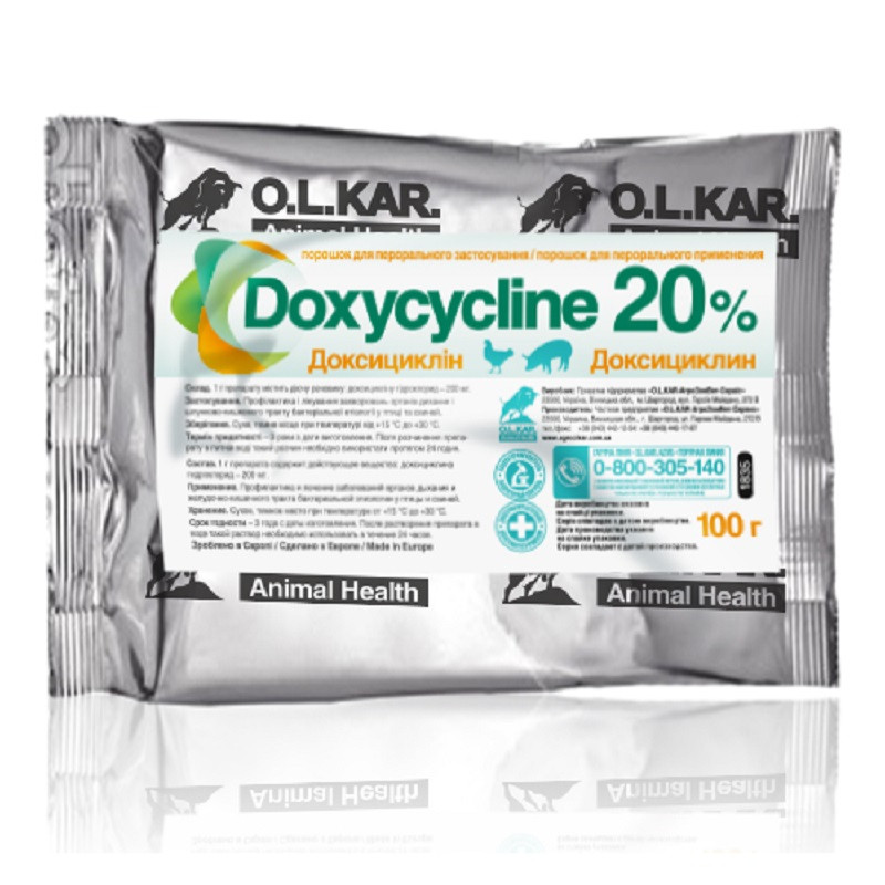 Доксициклін 20% порошок 100 г OLKAR