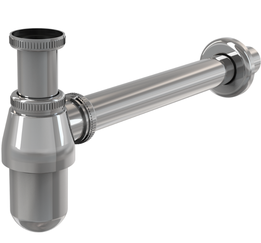 Сифон Alcaplast  A431 (відстійник) пляшковий для умивальника латунь - хром