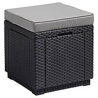 Пуф с подушкой Keter Cube With Cushion (213785)(7555611901756)