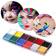 Масляні фарби NUKOLO для святкового макіяжу - 12 кольорів - Яскравий грим - арт. FC012, фото 8