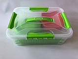 Набір посуду для пікніка пластиковий на 12 персон (73 предмети: тарілки, ложки, виделки, склянки), фото 7