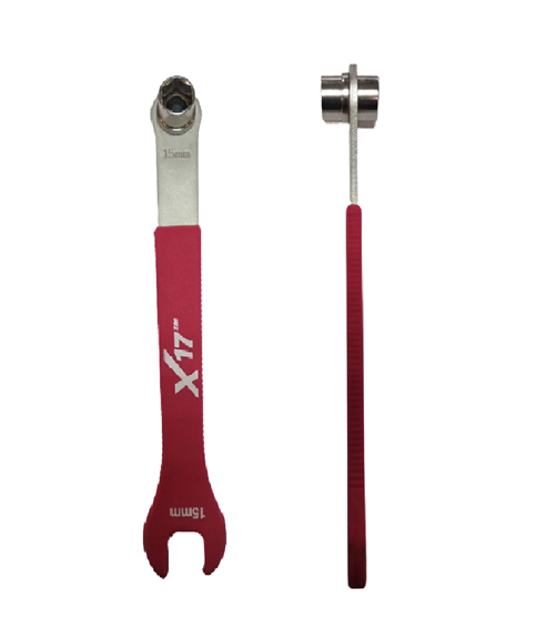 Ключ X17 торцевий для зняття та гайок 14/15мм та рожковий для педалей 15мм
