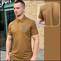Мужская армейская тактическая футболка поло койот coolpass для военнослужащих, Coolpass футболки