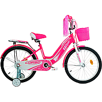Велосипед детский Corso Nice 20" розовый с дополнительными колесами NC-20034
