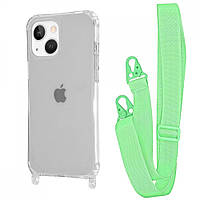 Чехол WAVE Clear Case with Strap iPhone 14 green