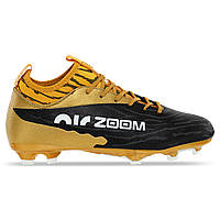 Бутсы футбольные ZOOM 220909-4 размер 40 цвет золотой-белый-черный un